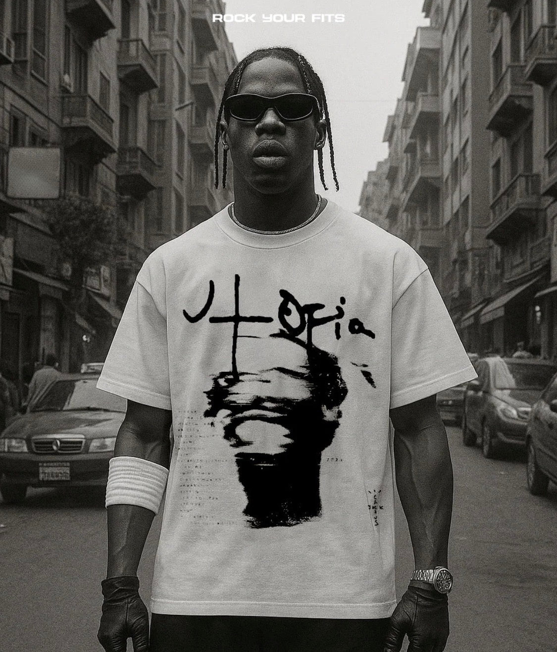 TRAVIS SCOTT WHITE T-SHIRT